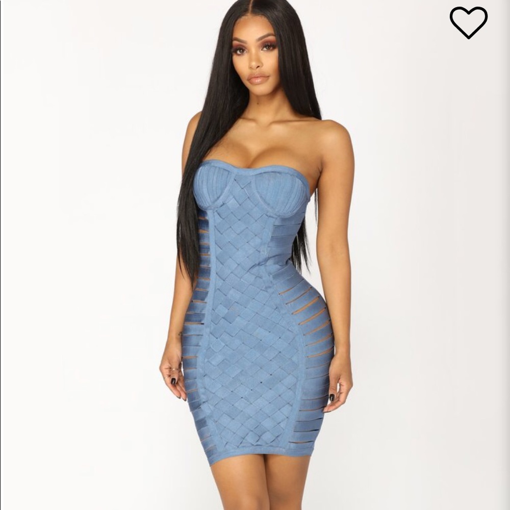 Blue bandage dress